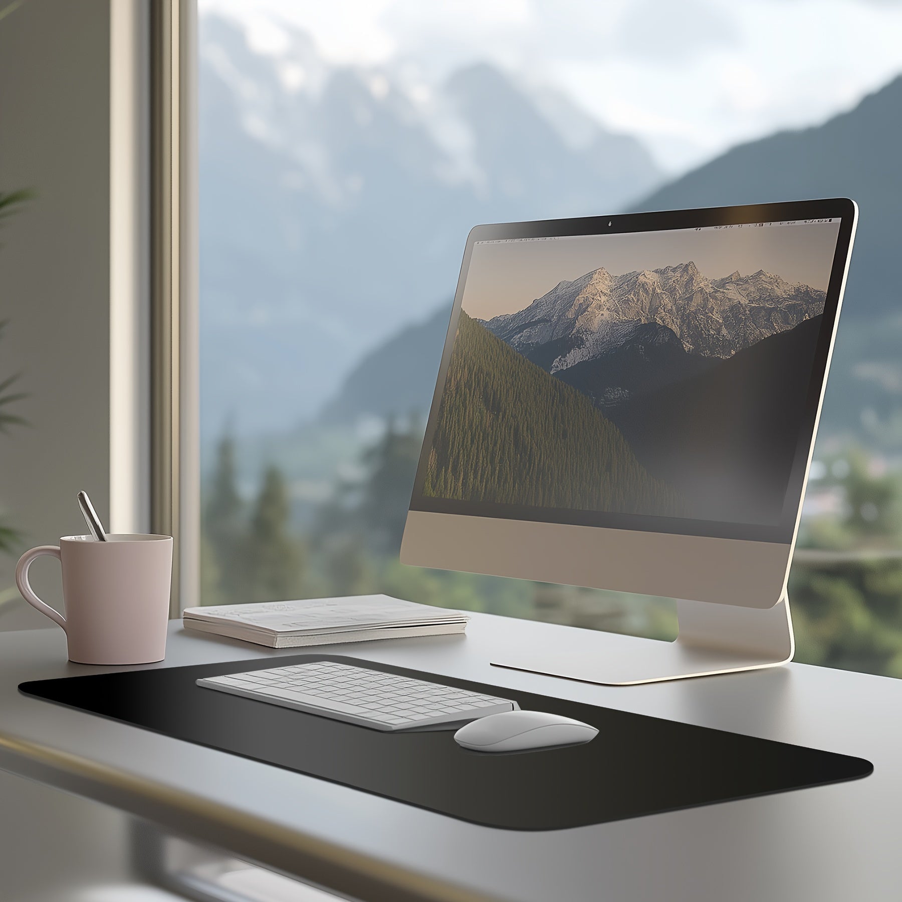Premium | Black Faux Leather Desk Mat | Large Mouse Pad for Office & Home | Multiple Sizes Available