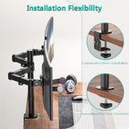 Ergonomic Dual Monitor Stand | For Two 13-32 inch Screens | Holds Up to 22lbs per Screen | 360° Rotation With Cable Organizer