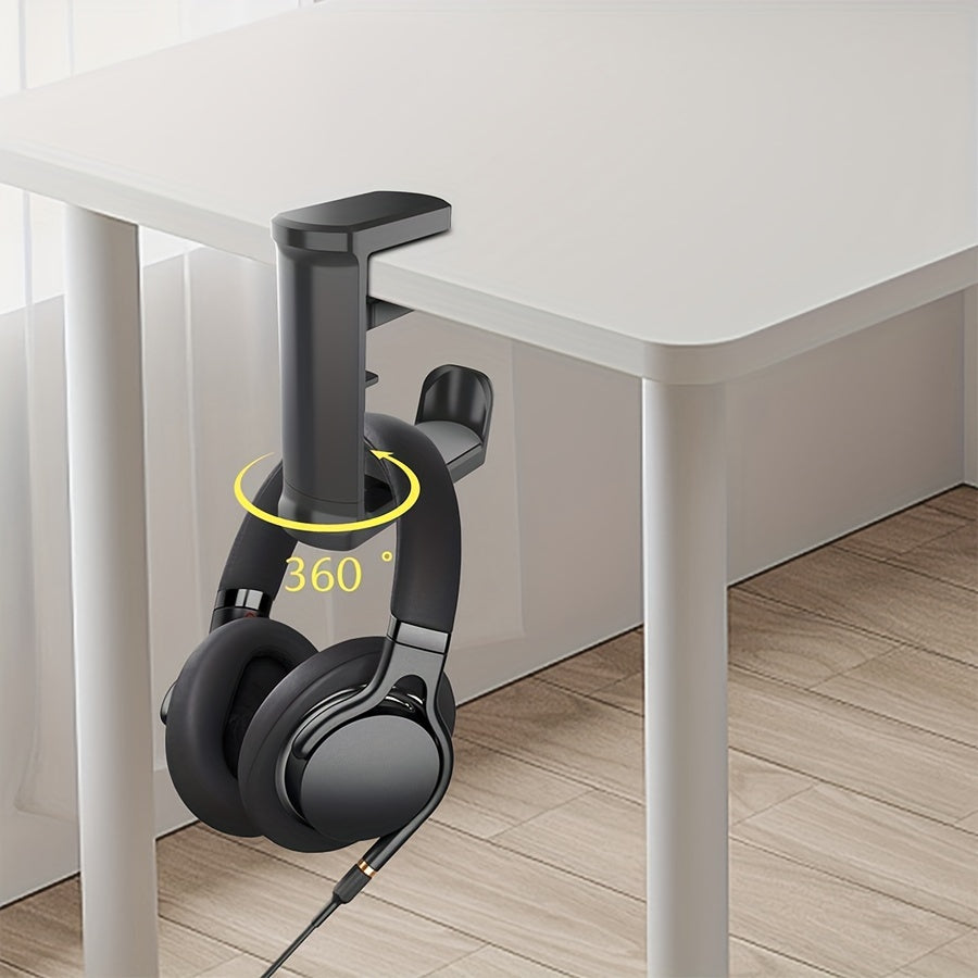 360° Rotating Headphone Stand | Desktop Headset Holder & Gaming Hook for Earphones & Controllers