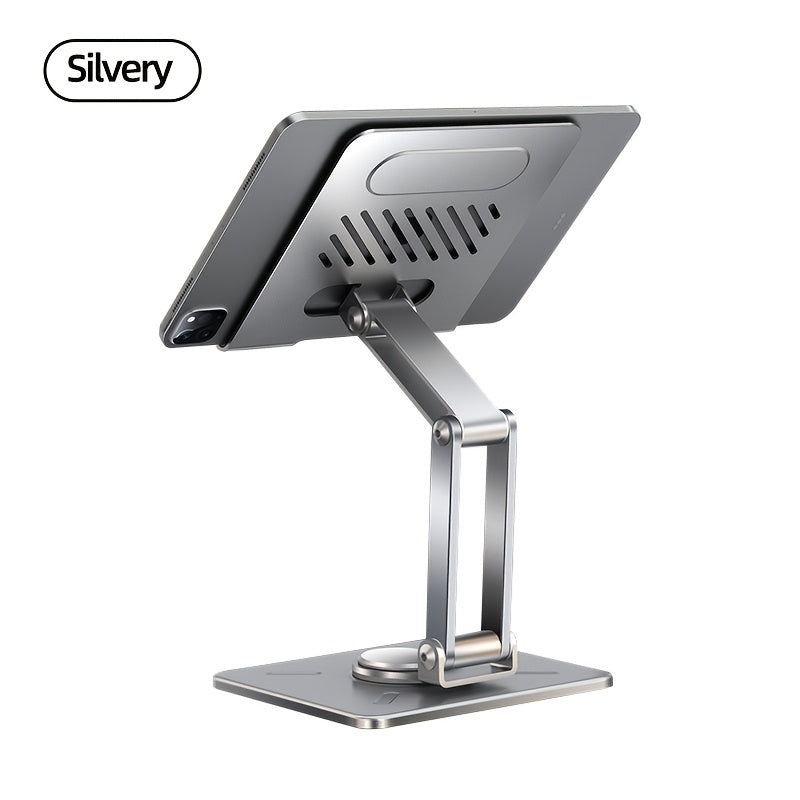 Adjustable Rotating Tablet & Phone Stand | Universal Foldable Desktop Holder for iPad & Smartphones (Gold)
