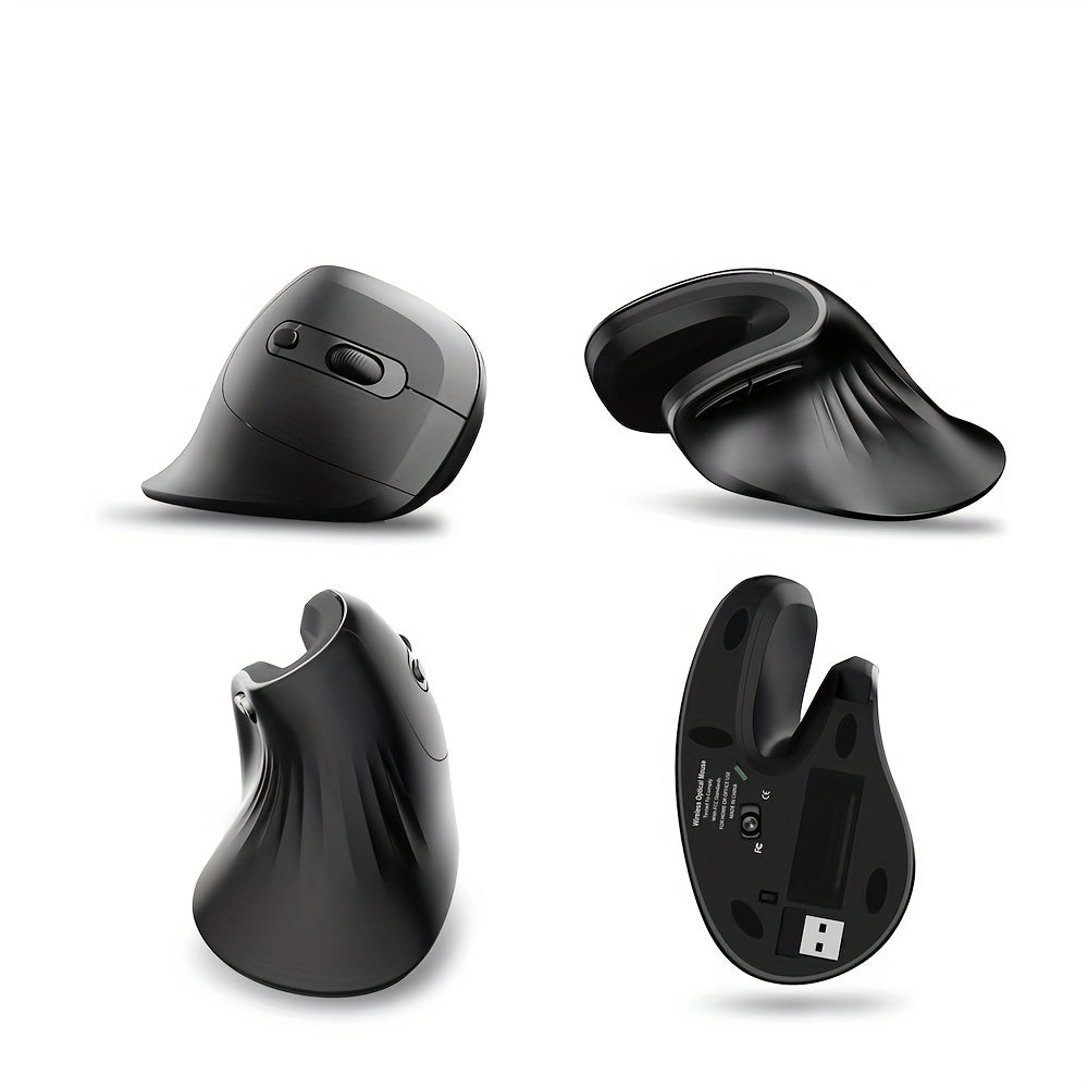 Ergonomic 2.4G Wireless Optical Mouse – Right-Handed, Crystal Design for PC & Laptop | Design | Game | Office