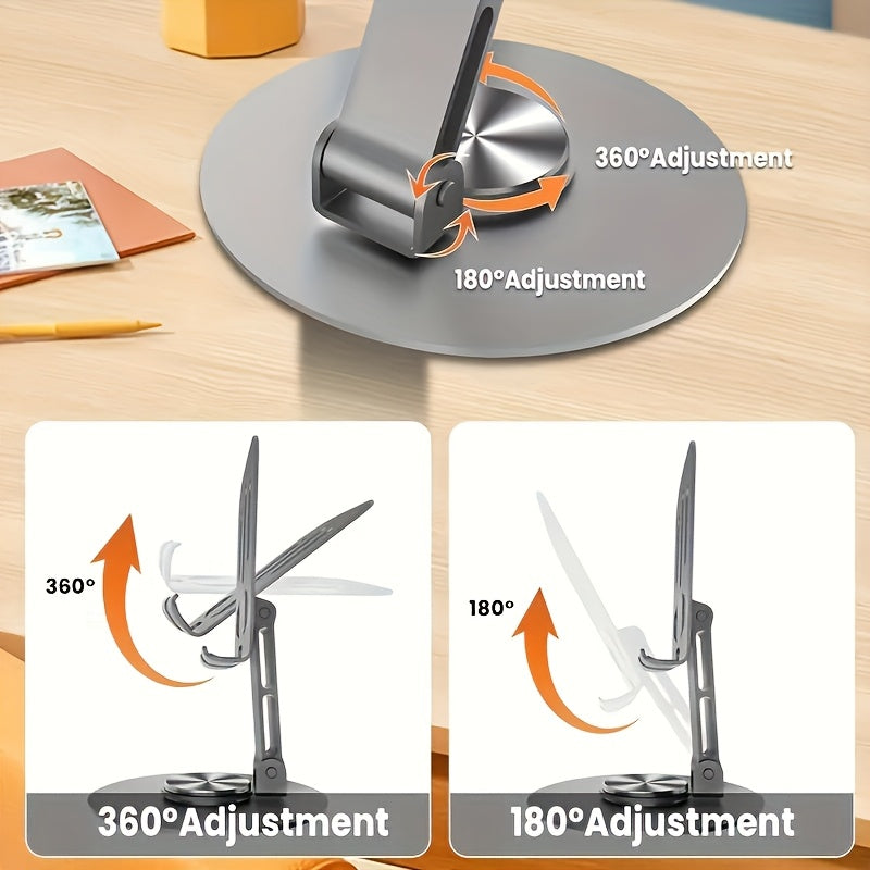 Metal 360° Rotatable Phone Holder | Foldable and Adjustable | For Desktop | Live Streaming | Development