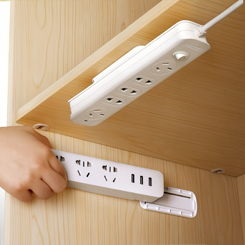 5-Pack Wall-Mounted Power Strip Holders | No-Drill, Removable Organisers for Routers, Remotes & Devices