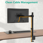 Ergonomic Dual Monitor Stand | For Two 13-32 inch Screens | Holds Up to 22lbs per Screen | 360° Rotation With Cable Organizer