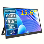 HGFRTEE 15.6″ 1080P Portable Gaming Monitor | Full HD LCD Display with G-Sync, Adjustable Stand & VESA Mount for Laptop, PC, PS5, Xbox & Mobile