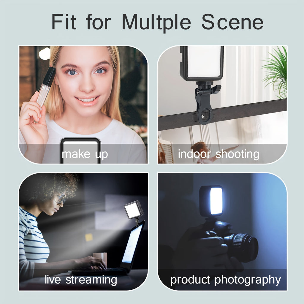 Rechargeable LED Clip Light | Adjustable 3000K-6000K | For Selfies, Video & Studio