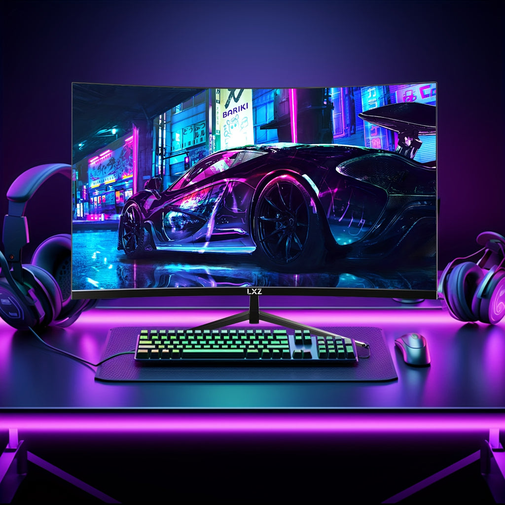 LXZ 32″ Curved Gaming Monitor | 180Hz QHD 2560x1440P Frameless Display with FreeSync, Eye Care & Wall Mount Support