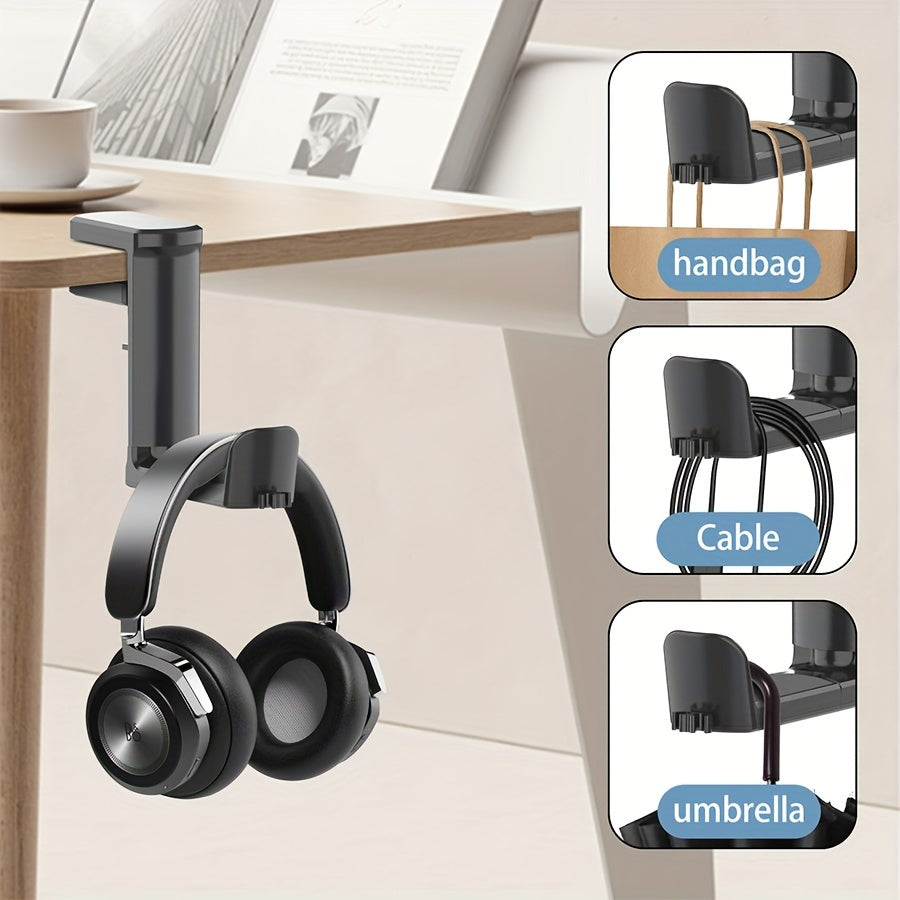 360° Rotating Headphone Stand | Desktop Headset Holder & Gaming Hook for Earphones & Controllers