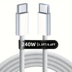 240W USB-C PD Fast Charging Cable | Nylon Braided | 3.3ft/6.6ft for MacBook, iPhone 15, Samsung | Multipurpose