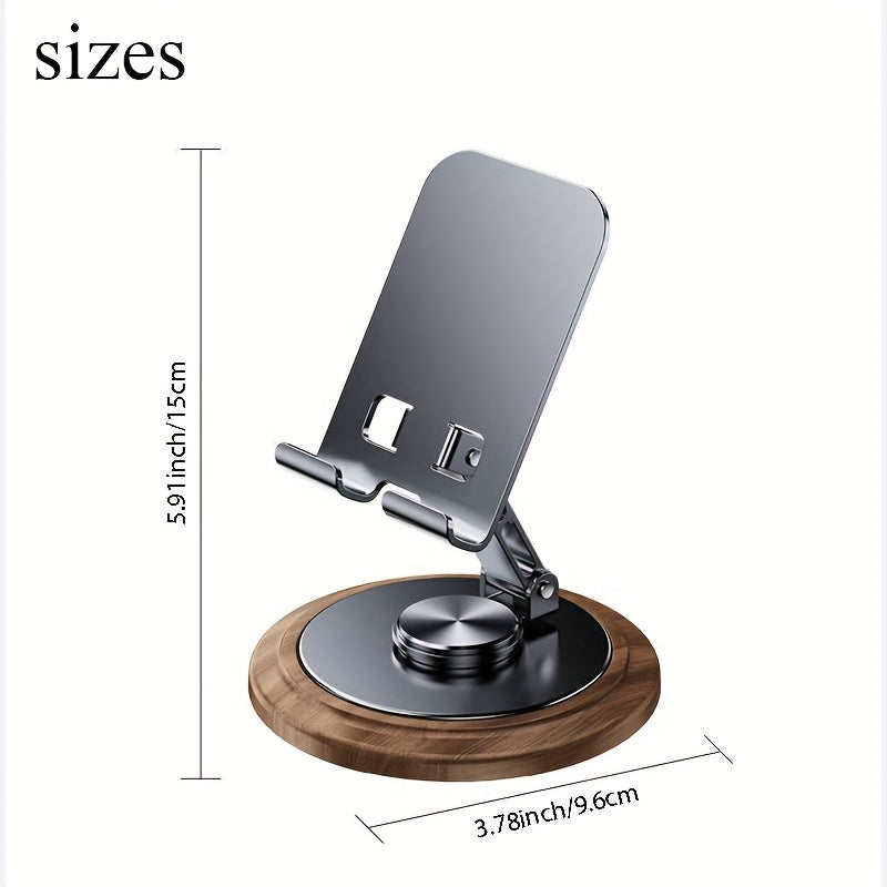 Carbon Steel Phone & Tablet Stand | Foldable | Adjustable | 360° Rotation