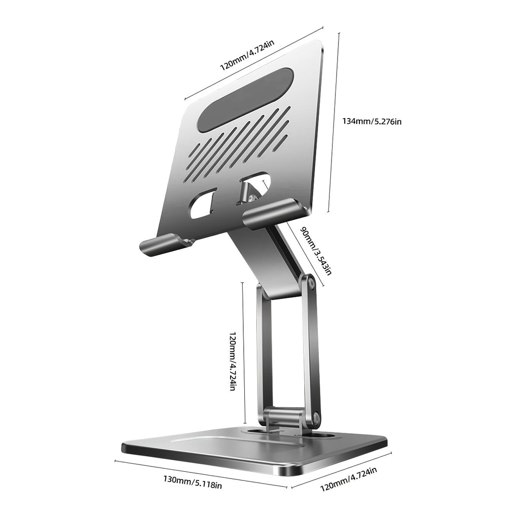 Adjustable Rotating Tablet & Phone Stand | Universal Foldable Desktop Holder for iPad & Smartphones (Gold)