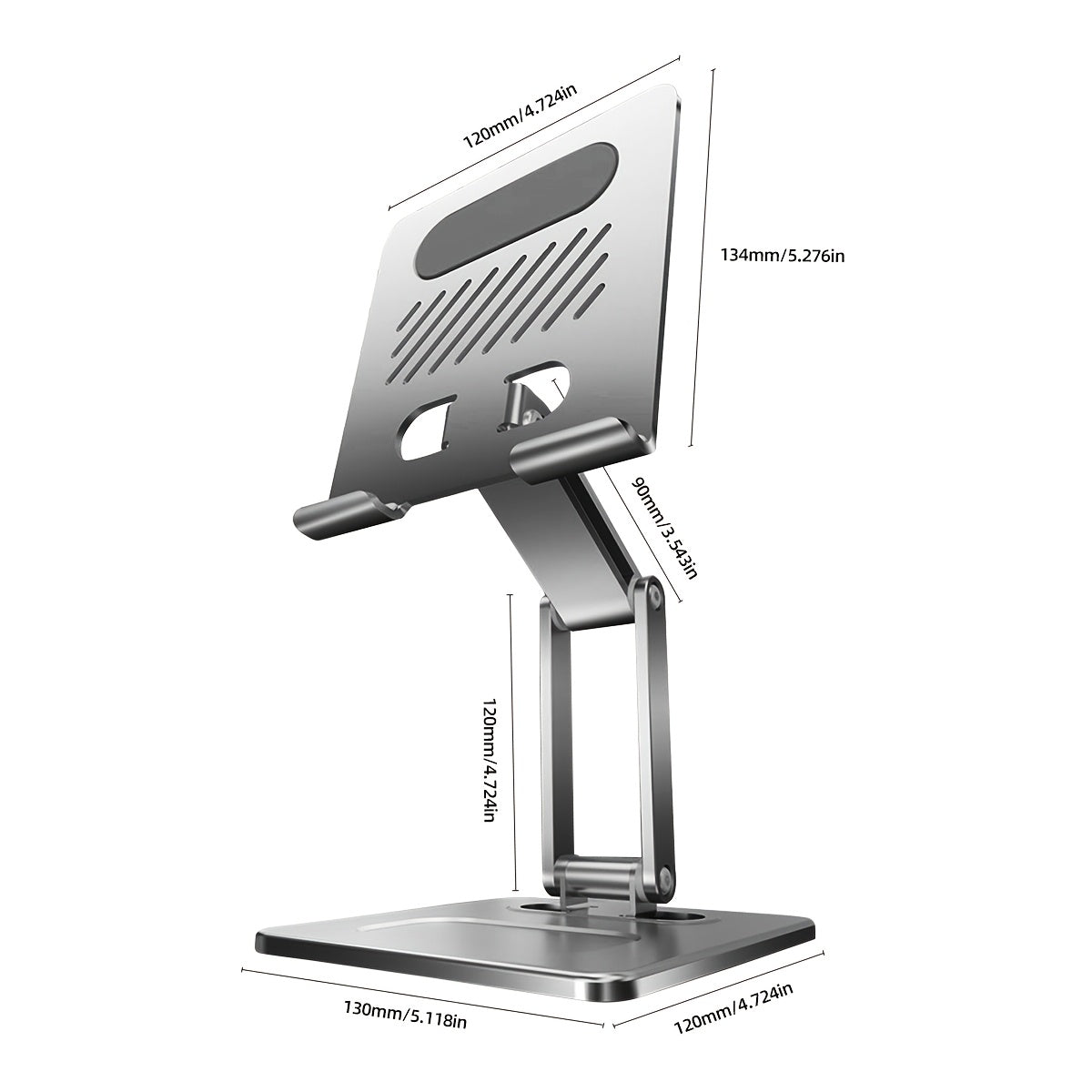 Adjustable Rotating Tablet & Phone Stand | Universal Foldable Desktop Holder for iPad & Smartphones (Gold)