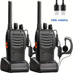 2 Pcs | Handheld Two-Way Radio | LED Indicators | Integrated Antenna | For Security, Retail, Events, Studios | Multipurpose
