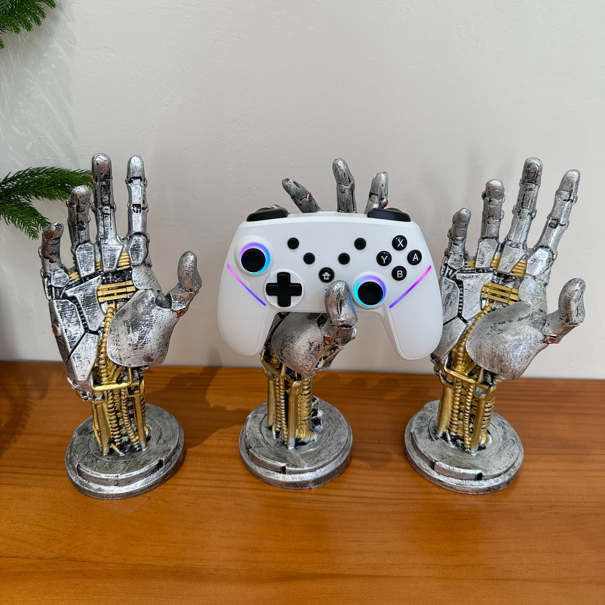 1Pc | Cyberpunk 3D Printed Game Controller | Adjustable | Phone Stand – ABS Desk Organizer