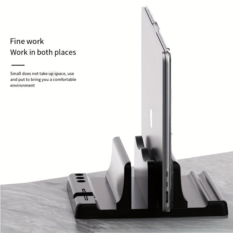 Space-Saving Laptop Holder Stand | Vertical Storage Rack | For Macbook, iPad, Tablet | Compact