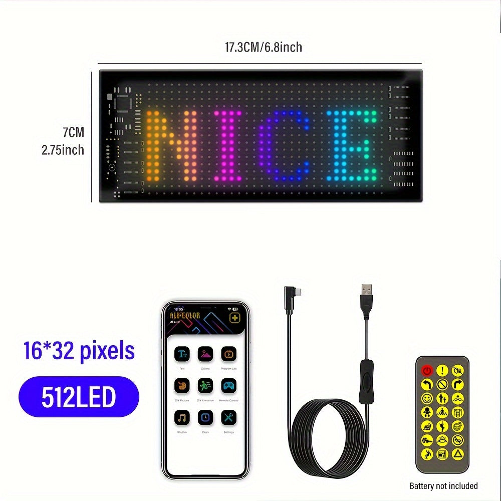 Flexible LED Pixel Display | Programmable RGB Night Light with App Control for Wall, Desk, Gaming & Decor