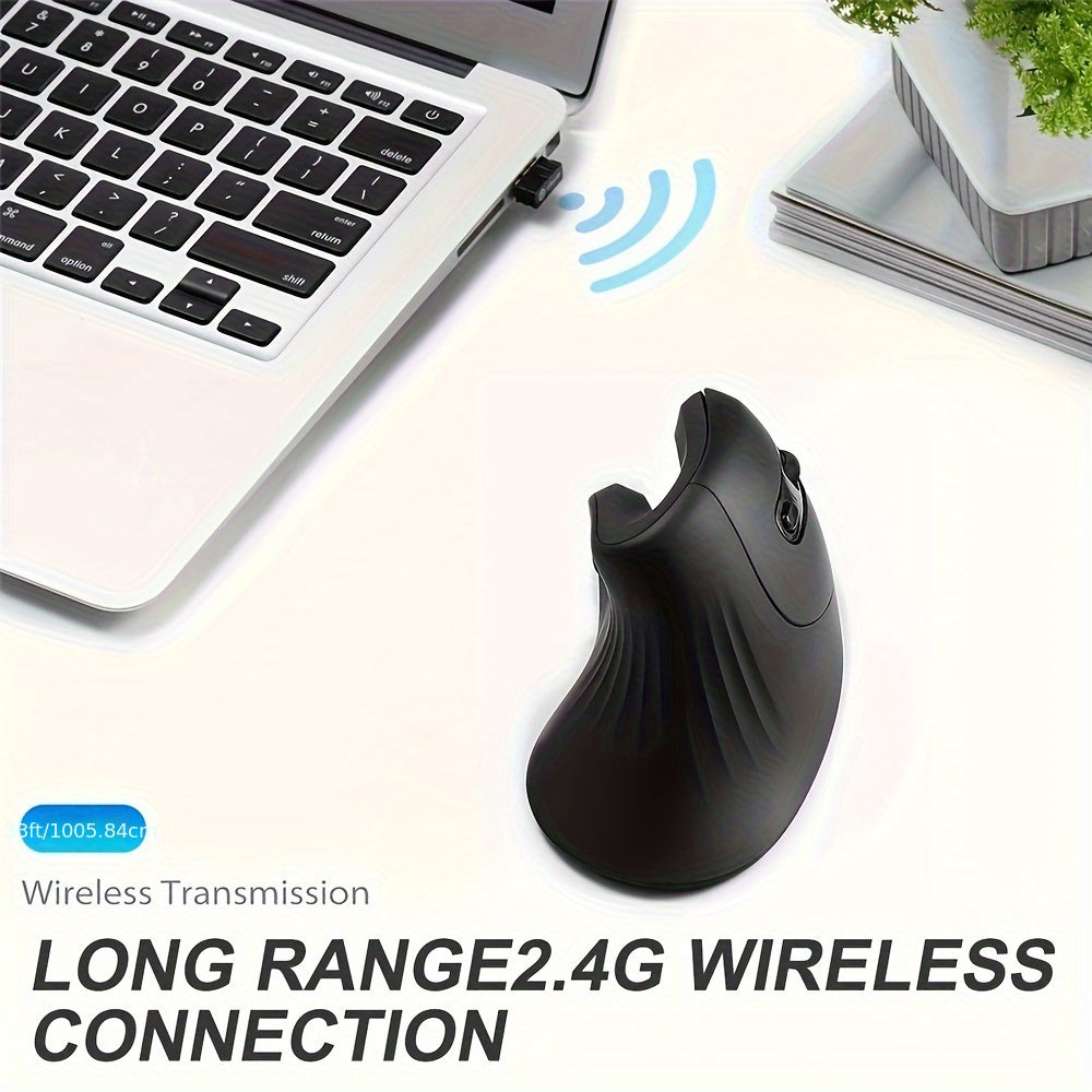 Ergonomic 2.4G Wireless Optical Mouse – Right-Handed, Crystal Design for PC & Laptop | Design | Game | Office