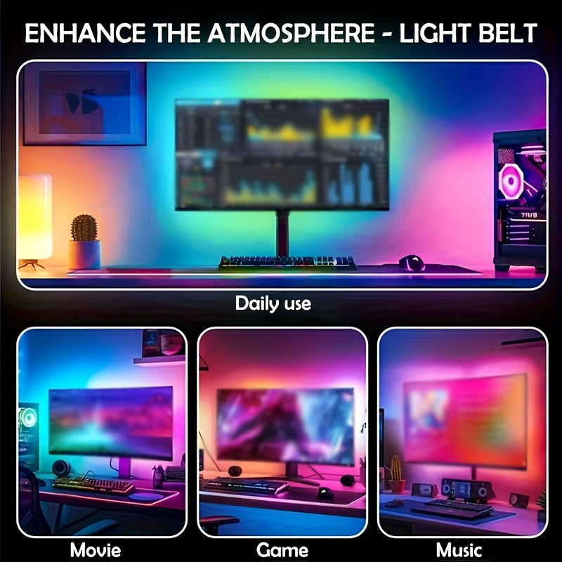 3-in-1 RGB Ambient Display Light | For 24-Inch Monitor | Creative Ambient Lighting for Gaming and Workspace