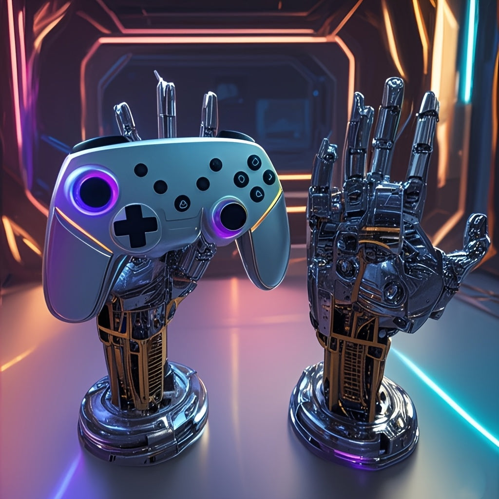 1Pc | Cyberpunk 3D Printed Game Controller | Adjustable | Phone Stand – ABS Desk Organizer