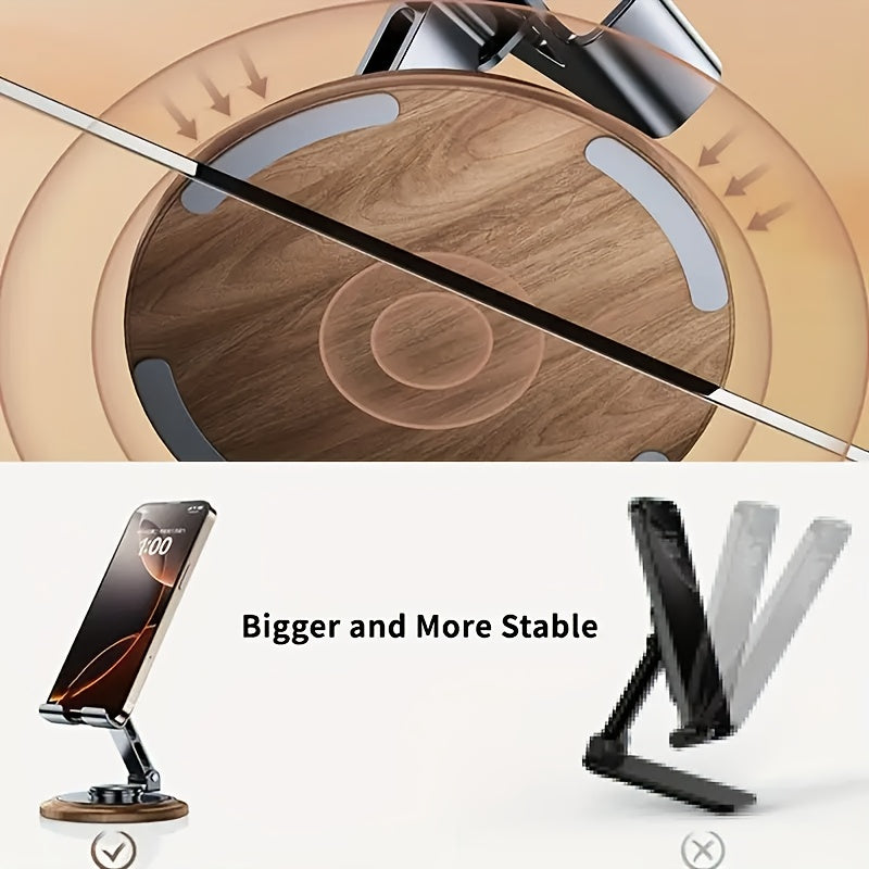 Carbon Steel Phone & Tablet Stand | Foldable | Adjustable | 360° Rotation