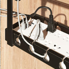 Under Desk Cable Management Tray | Clamp Mount Carbon Steel Organizer for Office & Home Setup