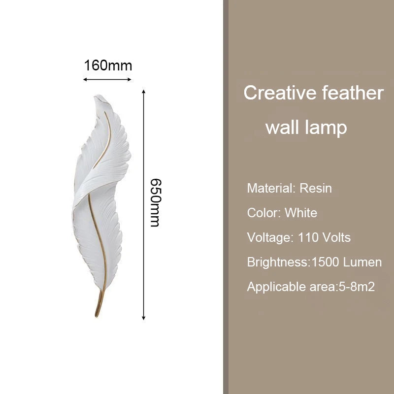 Modern Minimalist LED Luxury Feather Fine Carved Pattern | Wall Lamps for Bedroom Walls