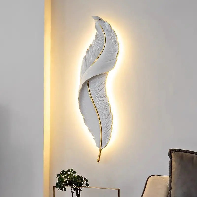 Modern Minimalist LED Luxury Feather Fine Carved Pattern | Wall Lamps for Bedroom Walls