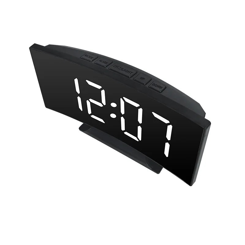 Sleek Modern Digital Mirror Alarm Clock