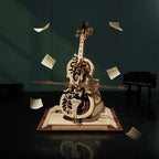 ROBOTIME 3D Wooden Puzzle | ROKR Funny Magic Cello Mechanical Music Instrument Creative Toys for Child  AMK63