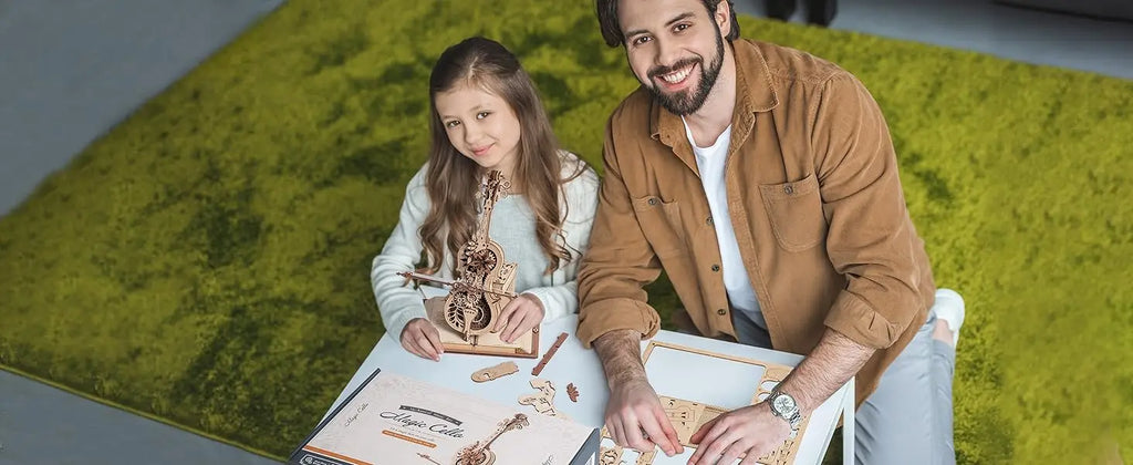 ROBOTIME 3D Wooden Puzzle | ROKR Funny Magic Cello Mechanical Music Instrument Creative Toys for Child  AMK63