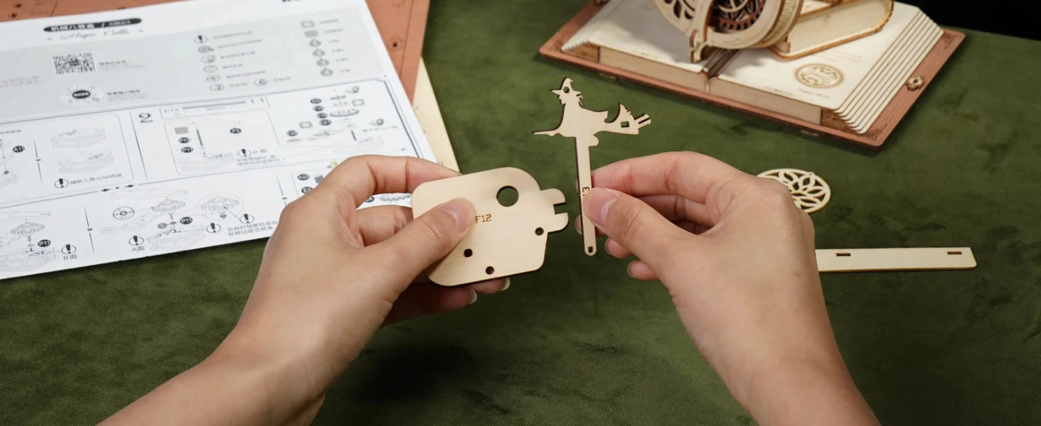 ROBOTIME 3D Wooden Puzzle | ROKR Funny Magic Cello Mechanical Music Instrument Creative Toys for Child  AMK63