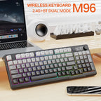 FreeWolf M96 Wireless Mechanical Keyboard | Dual Mode (BT/2.4G) | OLED Screen