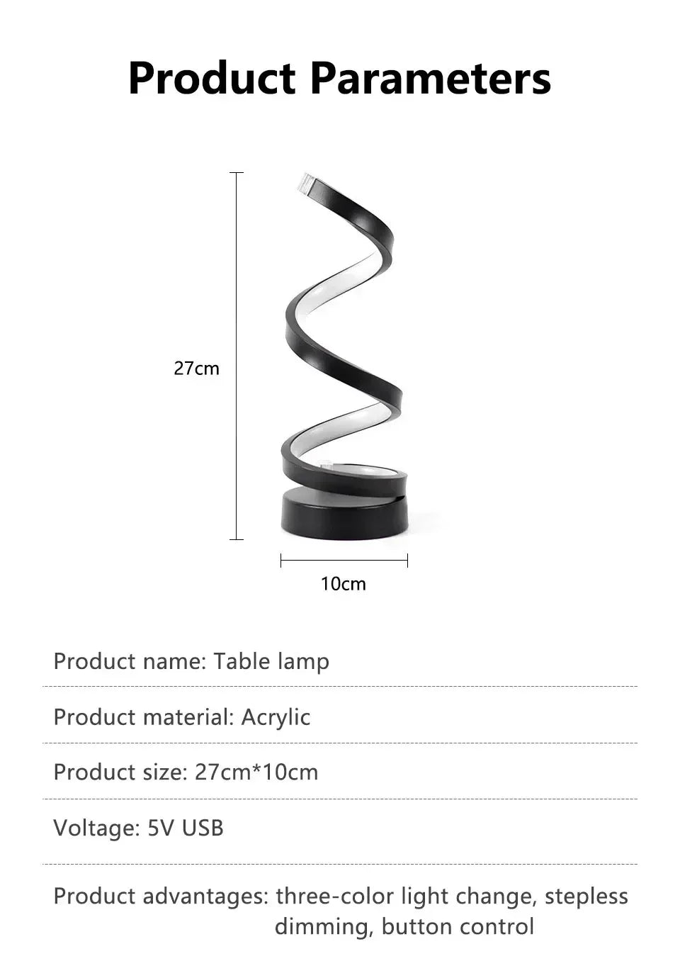 Modern Minimalist Spiral Desk Lamp