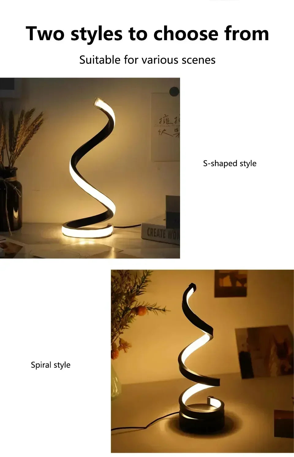 Modern Minimalist Spiral Desk Lamp