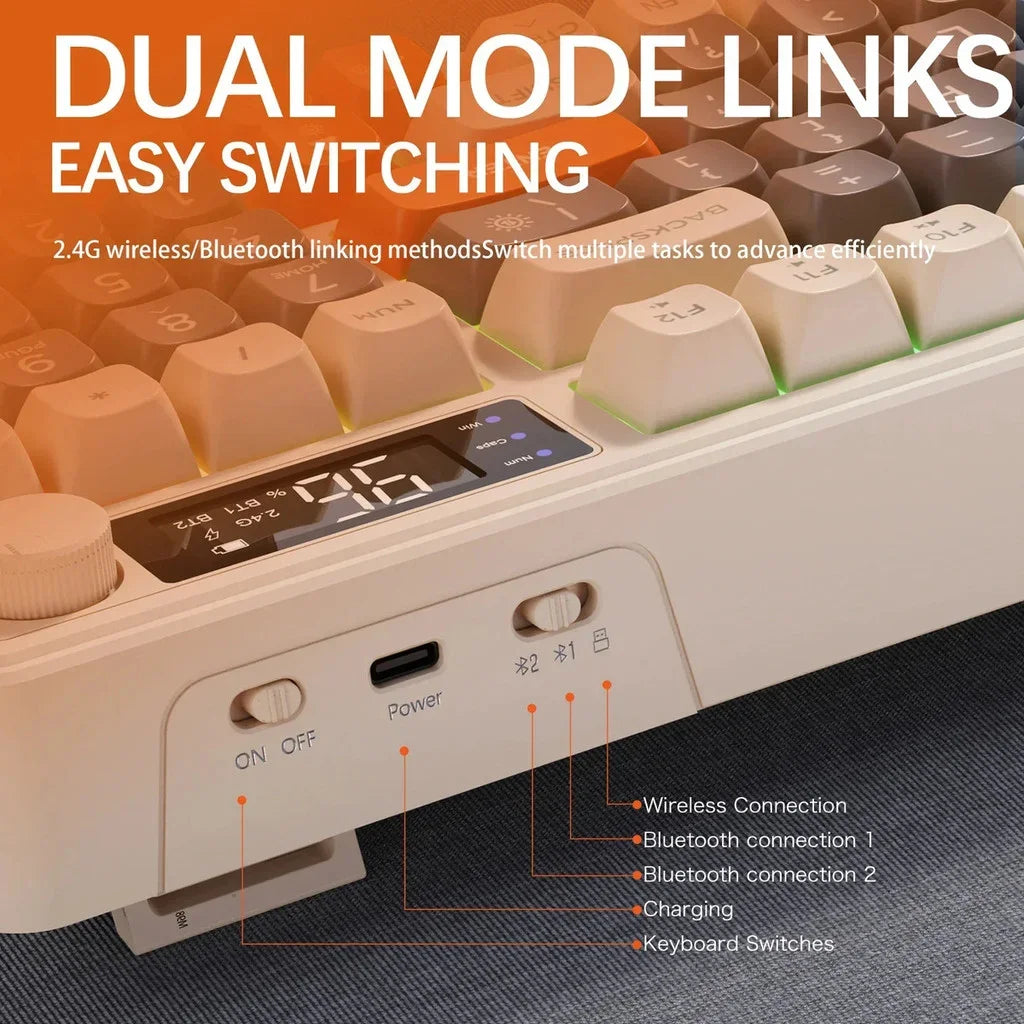FreeWolf M96 Wireless Mechanical Keyboard | Dual Mode (BT/2.4G) | OLED Screen
