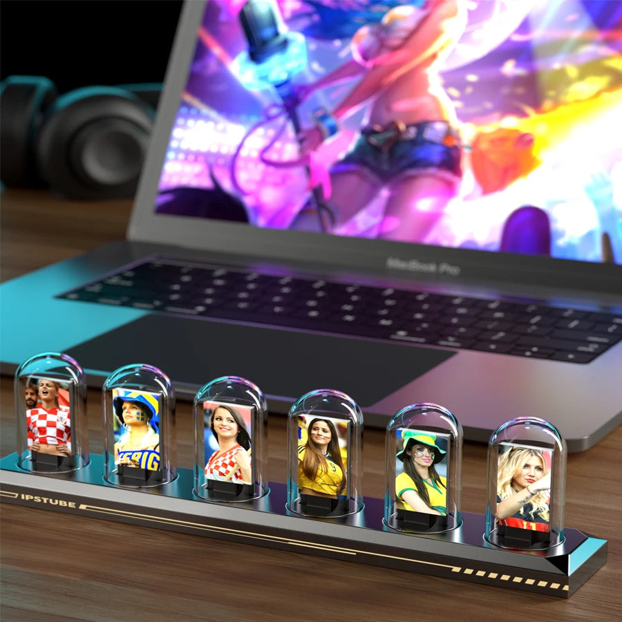 RGB Nixie Tube Clock with IPS Display – Unique Desktop & Gaming Room Decor