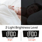 Sleek Modern Digital Mirror Alarm Clock
