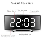Sleek Modern Digital Mirror Alarm Clock