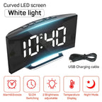 Sleek Modern Digital Mirror Alarm Clock