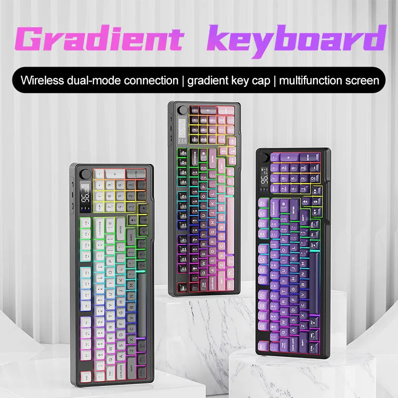 FreeWolf M96 Wireless Mechanical Keyboard | Dual Mode (BT/2.4G) | OLED Screen