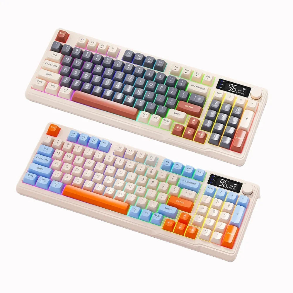 FreeWolf M96 Wireless Mechanical Keyboard | Dual Mode (BT/2.4G) | OLED Screen