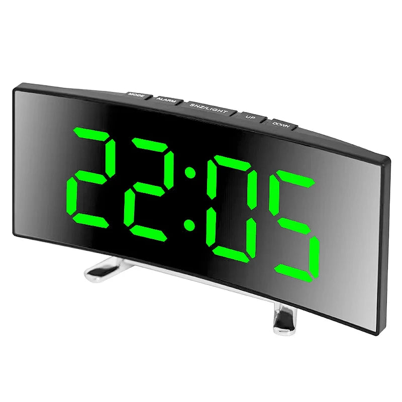Sleek Modern Digital Mirror Alarm Clock