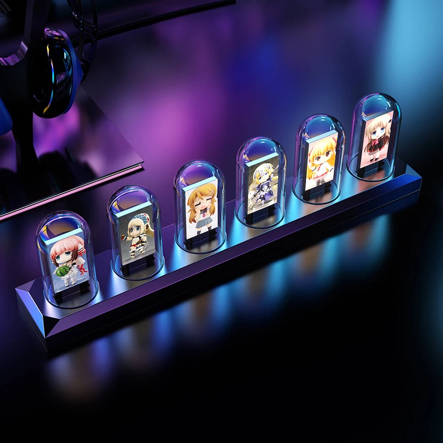 RGB Nixie Tube Clock with IPS Display – Unique Desktop & Gaming Room Decor