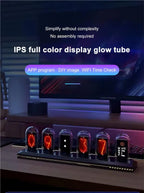 RGB Nixie Tube Clock with IPS Display – Unique Desktop & Gaming Room Decor