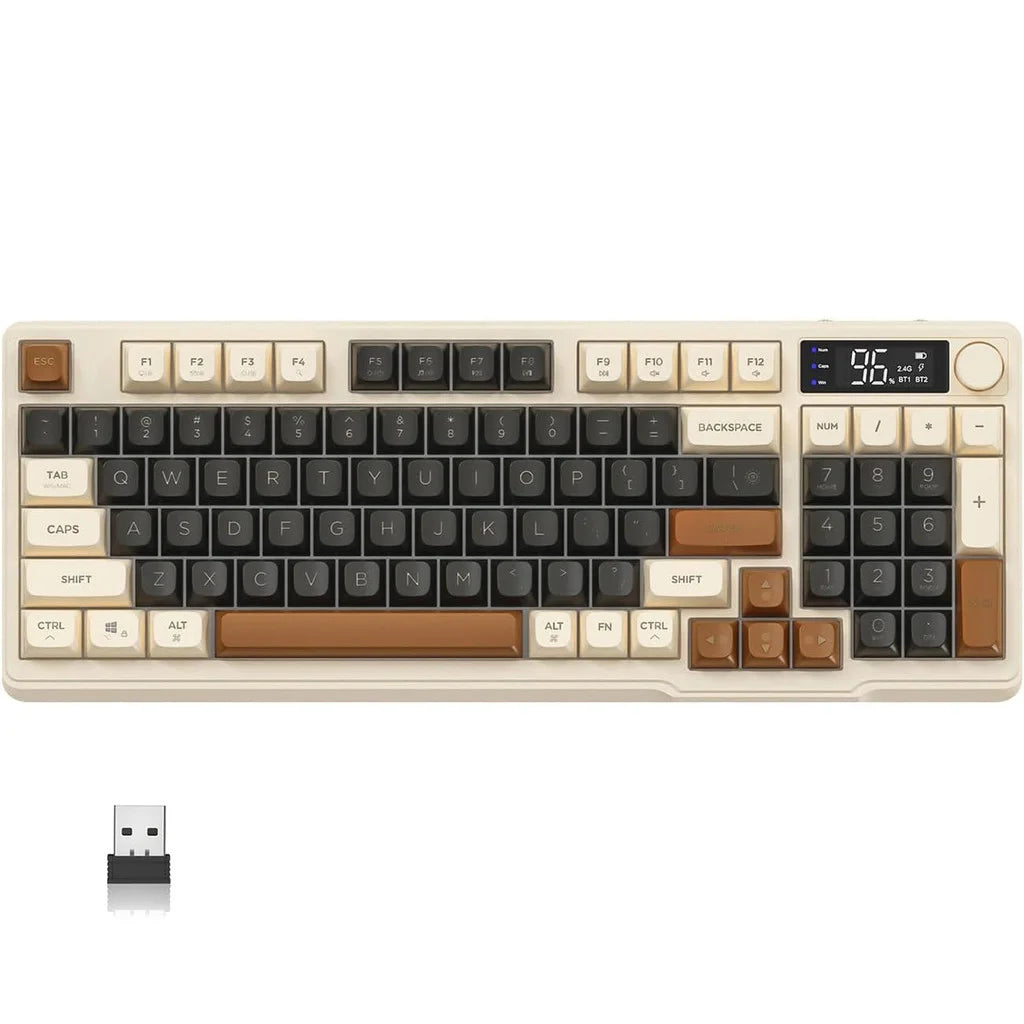 FreeWolf M96 Wireless Mechanical Keyboard | Dual Mode (BT/2.4G) | OLED Screen