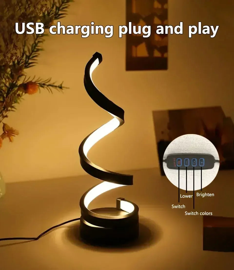 Modern Minimalist Spiral Desk Lamp