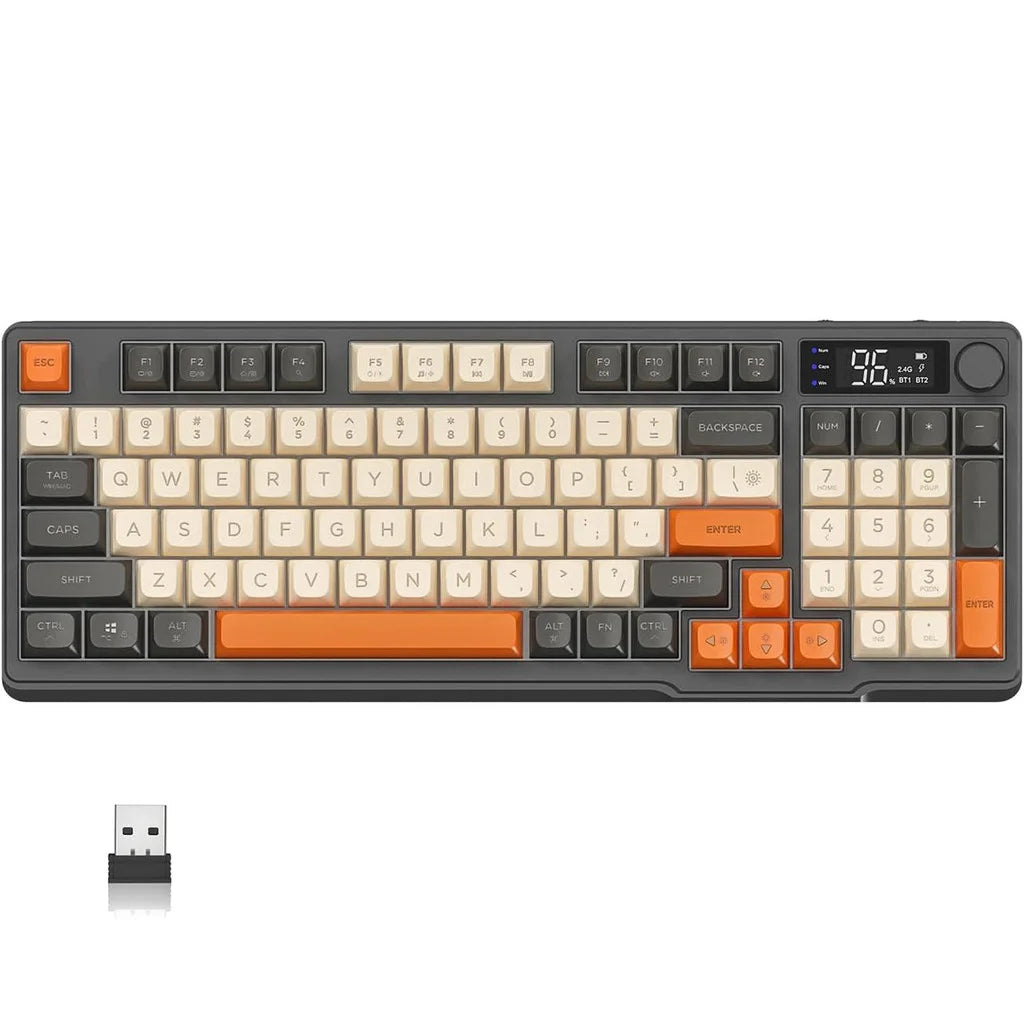FreeWolf M96 Wireless Mechanical Keyboard | Dual Mode (BT/2.4G) | OLED Screen