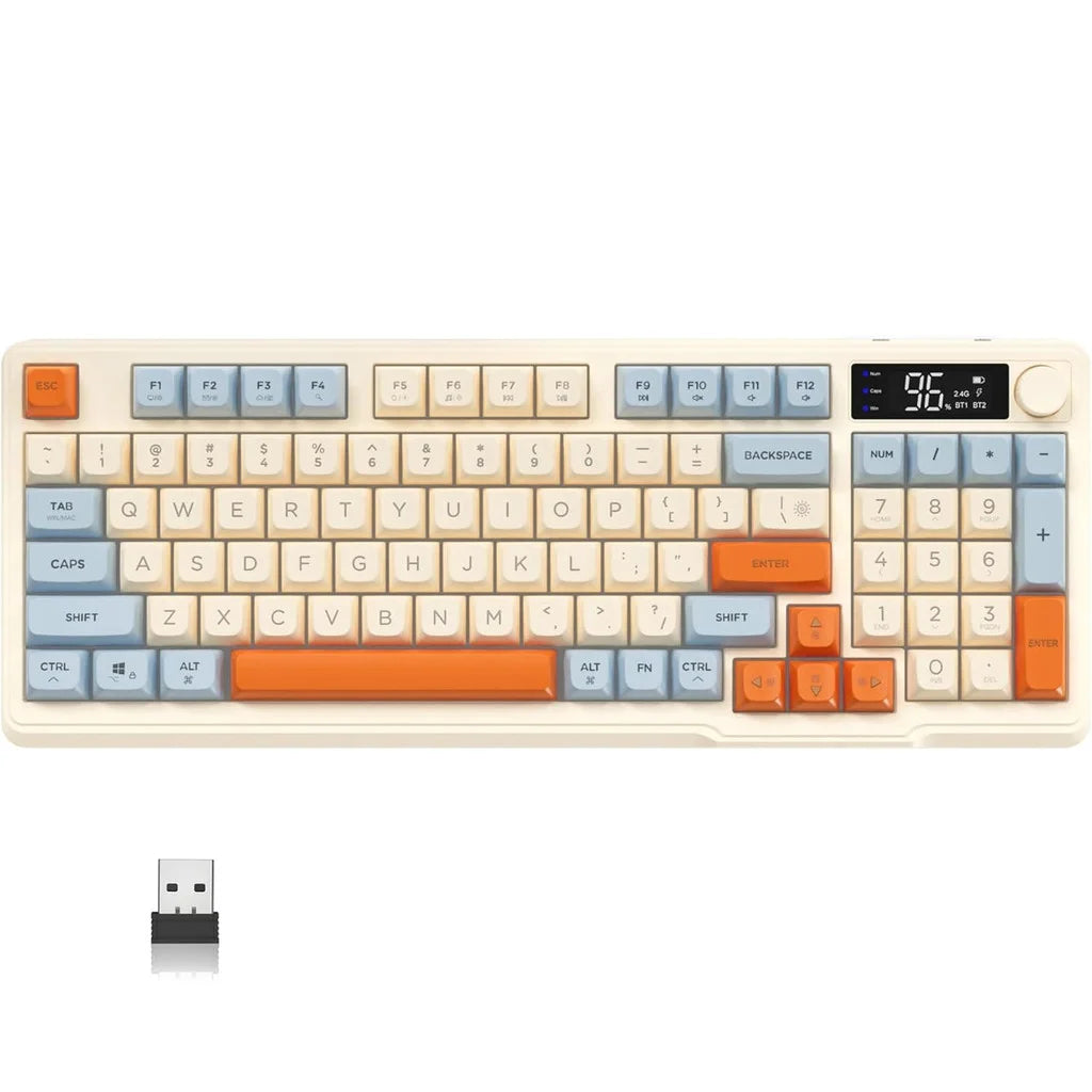 FreeWolf M96 Wireless Mechanical Keyboard | Dual Mode (BT/2.4G) | OLED Screen