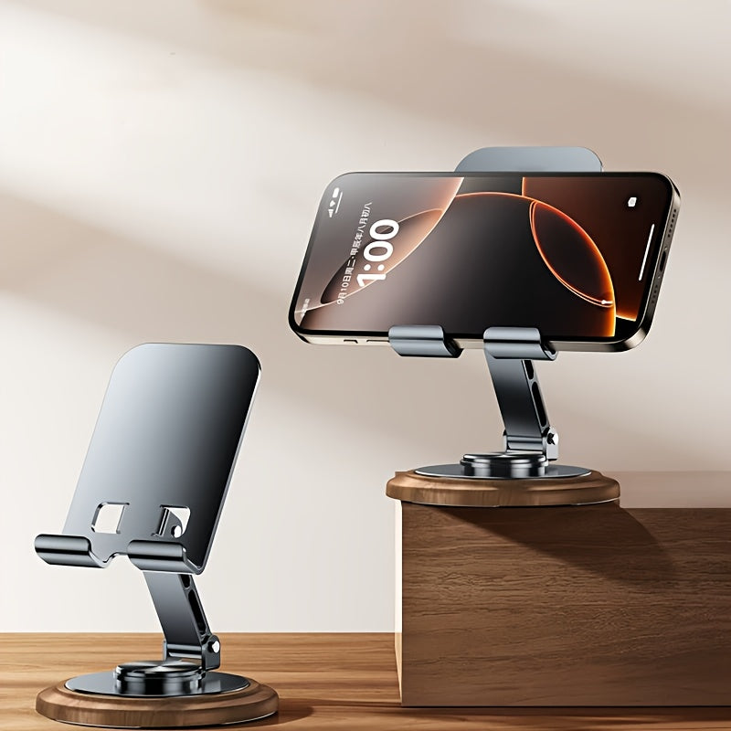 Carbon Steel Phone & Tablet Stand | Foldable | Adjustable | 360° Rotation