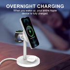 3-in-1 Magnetic Wireless Charger Stand | Adjustable | Heat Dissipation | For iPhone, Apple Watch & AirPods